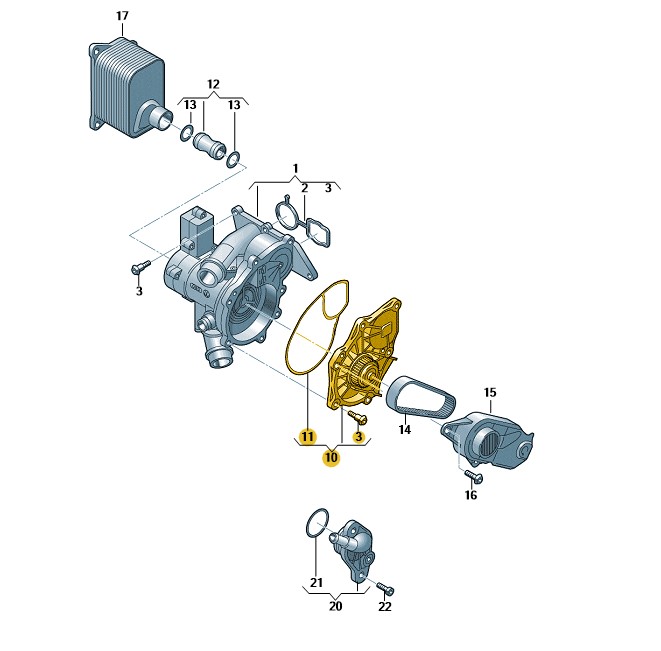2.0TFSI Water Pump - 06L 121 012 L