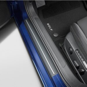 Golf MK8 [5H] Door sill protectors, striped in black and silver