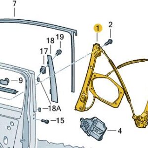 N/S Front Window Regulator - 1K3837461B