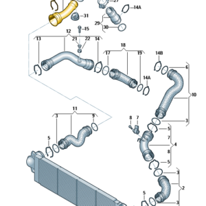 Turbo Boost Pipe - 7H0 145 762 E